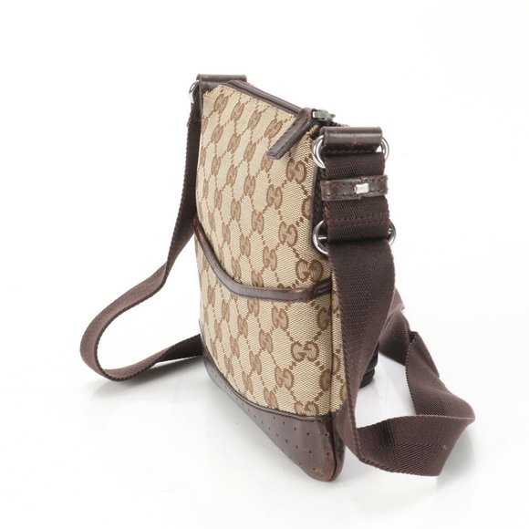 Gucci GG Canvas 147671 Leather Shoulder Bag Tote Men's - Picture 3 of 16